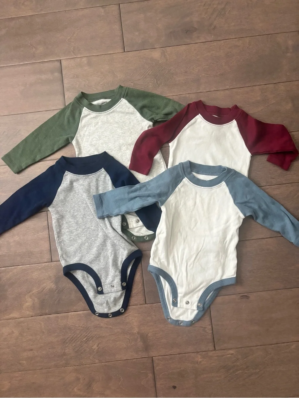 Carter’s Long-Sleeve Raglan One-Piece Bodysuit - Multi Color Set